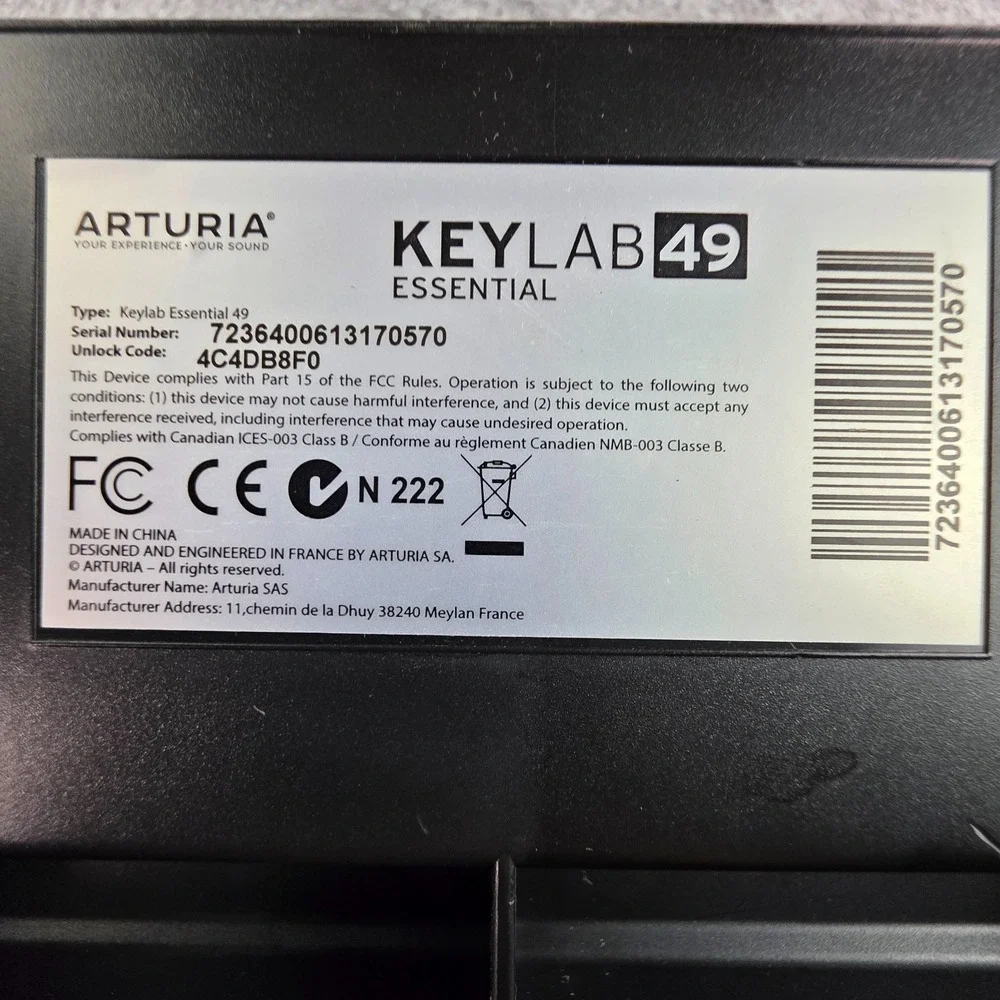 Arturia KeyLab Essential 49 MIDI Keyboard Controller, 49 Synth Keys, USB/MIDI O…